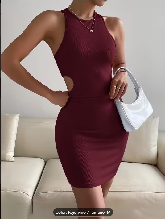 Vestido color Vino - frente