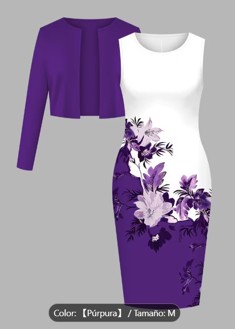 CONJUNTO CARDIGAN PURPURA - reverso