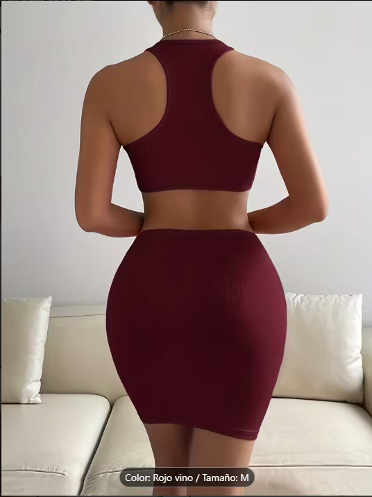 Vestido color Vino - reverso