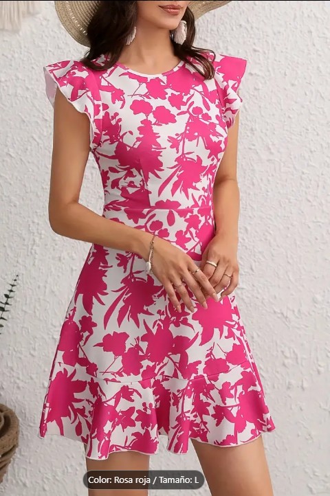 Vestido Estampado floral con mangas - frente