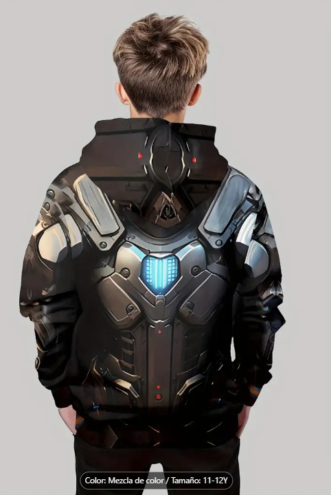 Polera armadura para ñinos - reverso