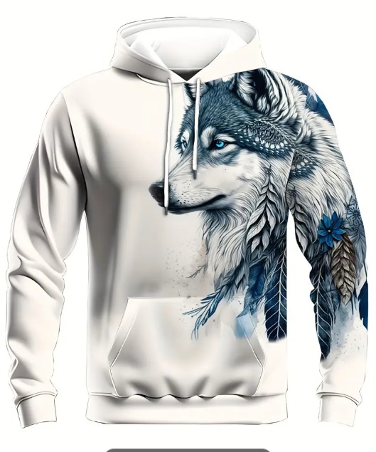 POLERA LOBO BLANCO - frente
