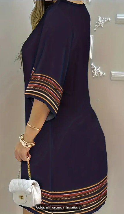 Vestido floral con estampado de pavo real - reverso