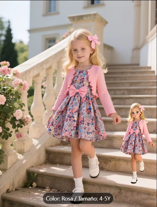 2 Piezas Conjunto de Vestido para Niñas - frente