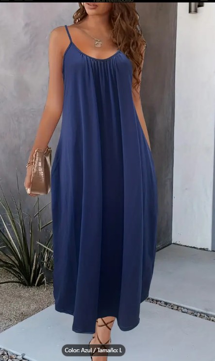 Vestido suelto con bolsillos - frente